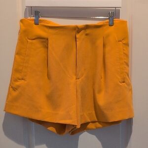a new day Bright Orange Pleated Front Women's Shorts